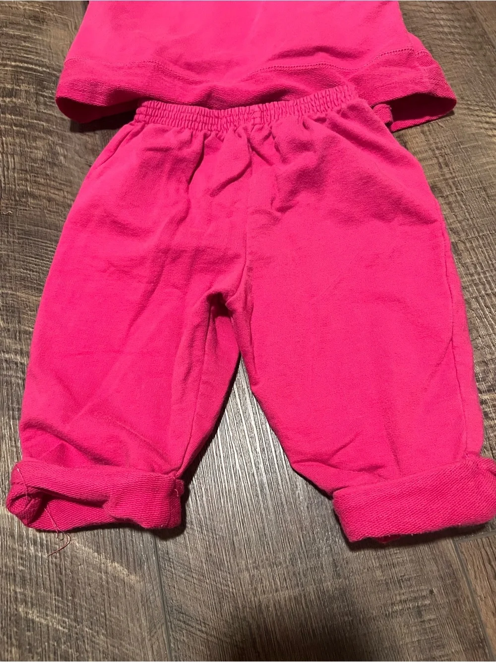 Vintage Sesame Street Zoe Girls' Hot Pink Pajama Set with Elmo Pockets